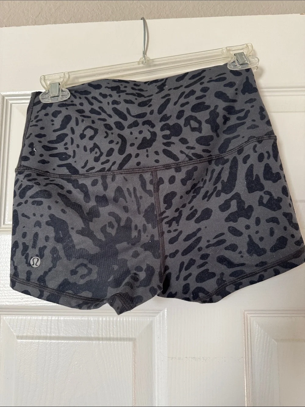 lululemon athletica High-Rise Leopard Print Bike Shorts - Black/Gray